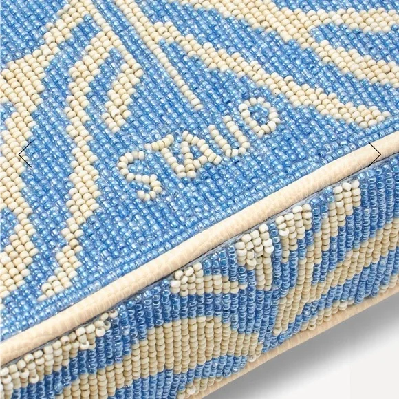 *SOLD* STAUD TOMMY BEADED BAG LIGHT BLUE CREAM - Picture 4 of 10
